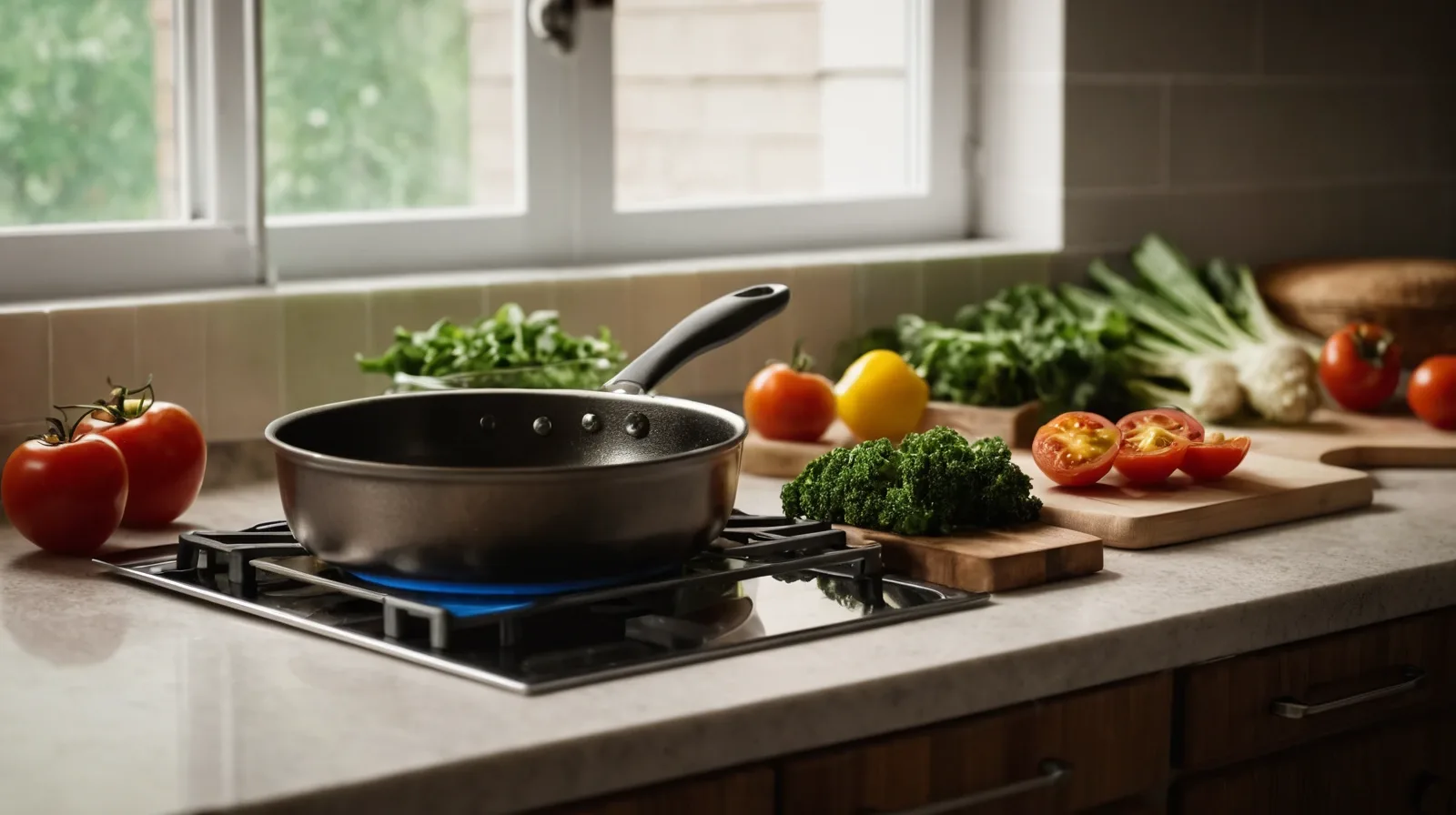 Steaming plate of mixed vegetables, fluffy rice, and sliced meat on a wooden table.