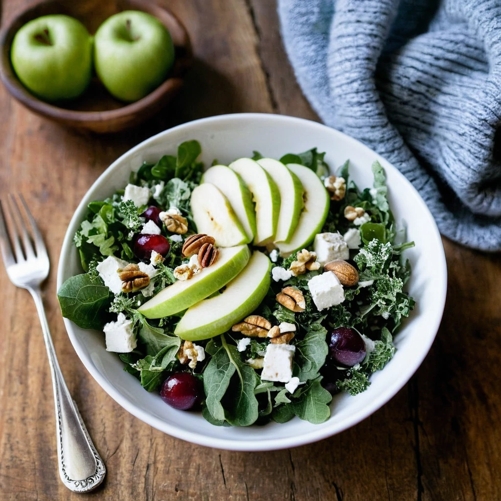Apple Walnut Kale Salad