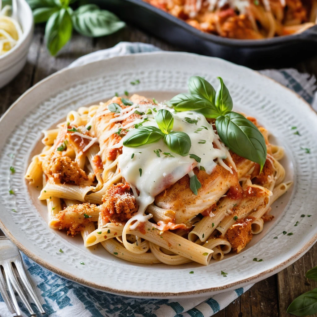 Baked Chicken Parmesan Pasta