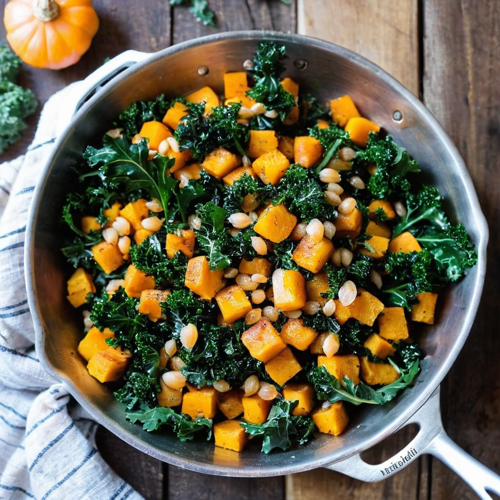 Butternut Squash Kale Skillet