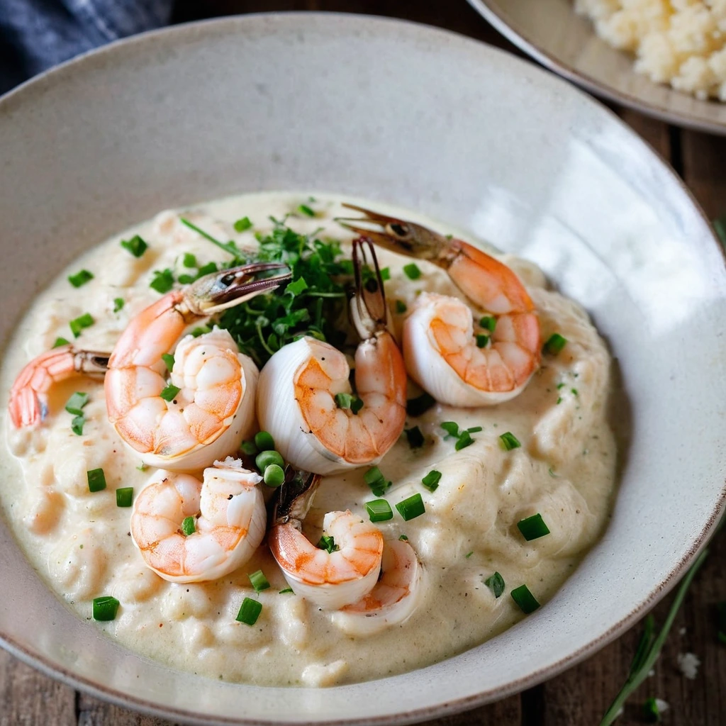 Creamy Garlic Shrimp and Grits