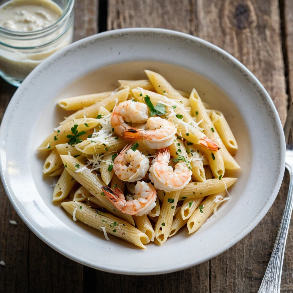 Creamy Garlic Shrimp Penne