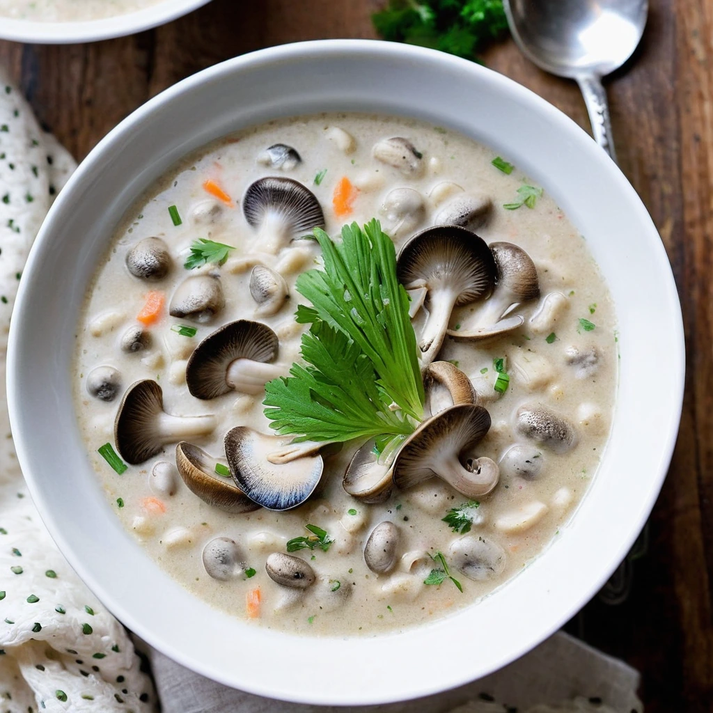 Creamy Mushroom And Rice Soup