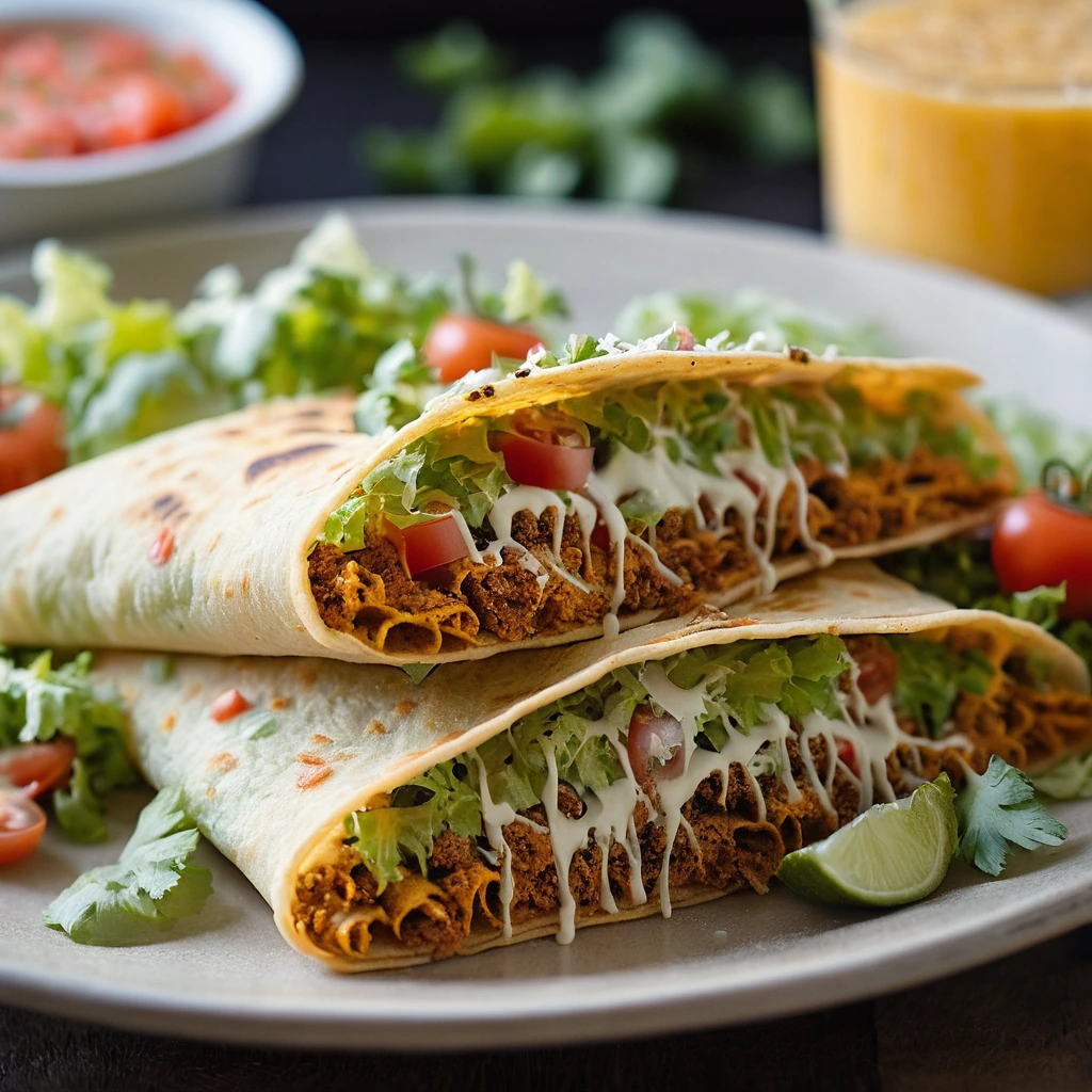 A golden, bubbly casserole dish topped with shredded lettuce, diced tomatoes, and melted cheese.