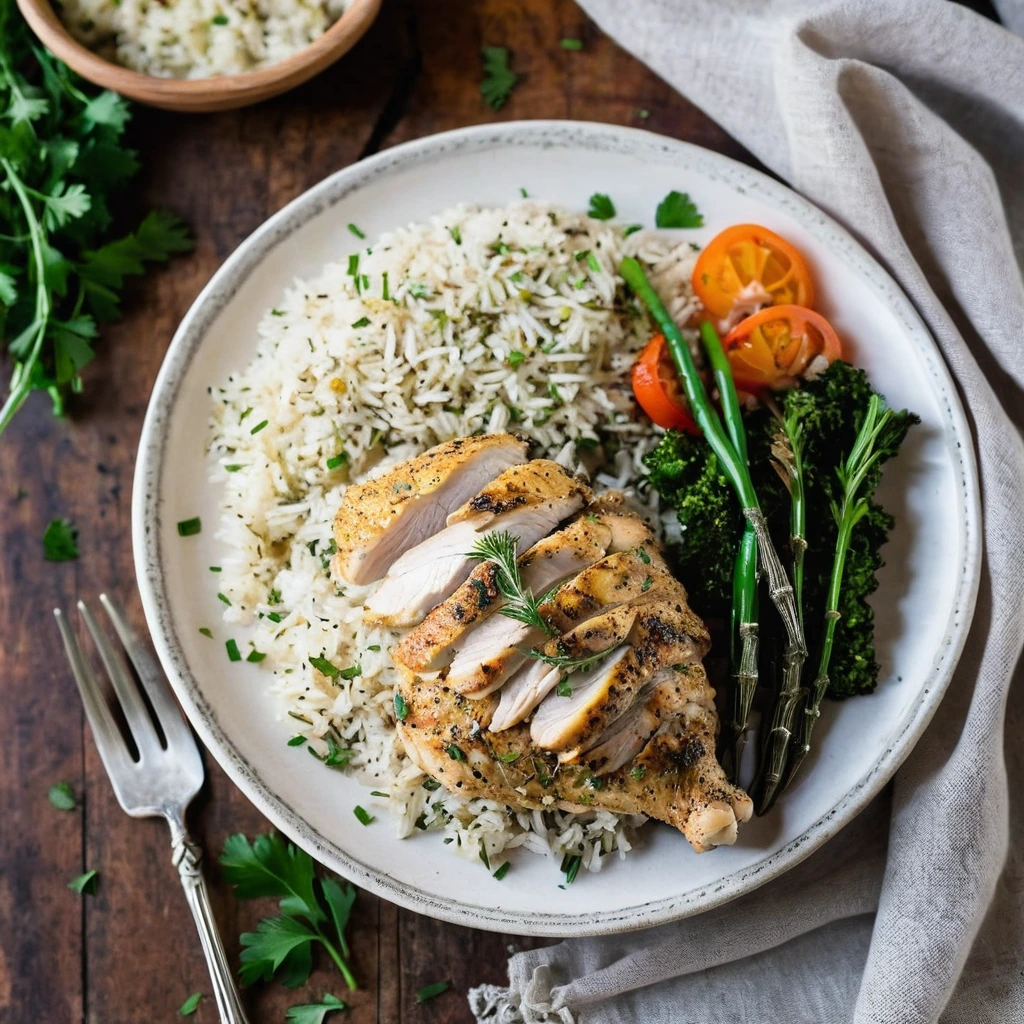 Garlic Herb Chicken and Rice Bake