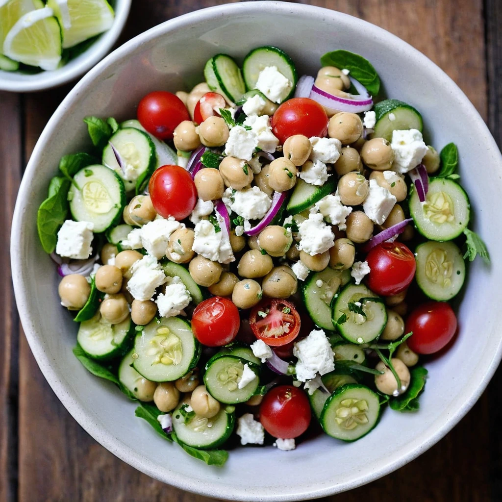 Greek Chickpea Cucumber Salad