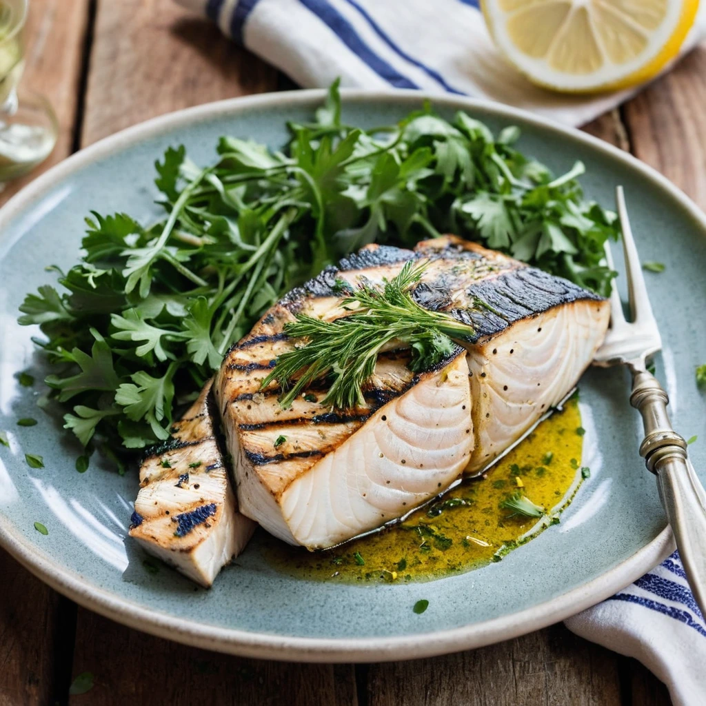 Grilled Swordfish with Herb Marinade