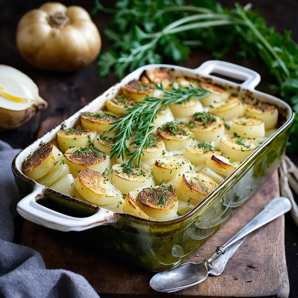 Herb and Garlic Potato Bake