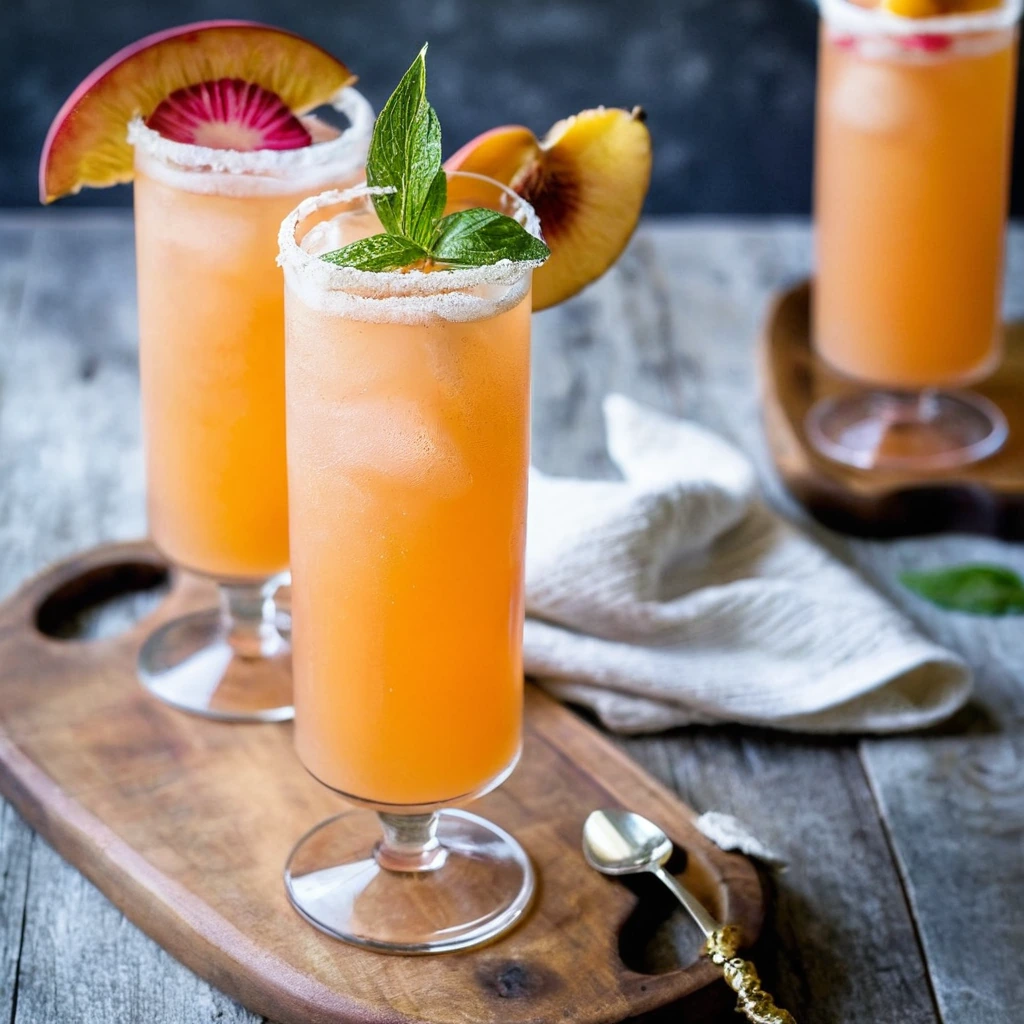 Italian Peach Bellini Mocktail