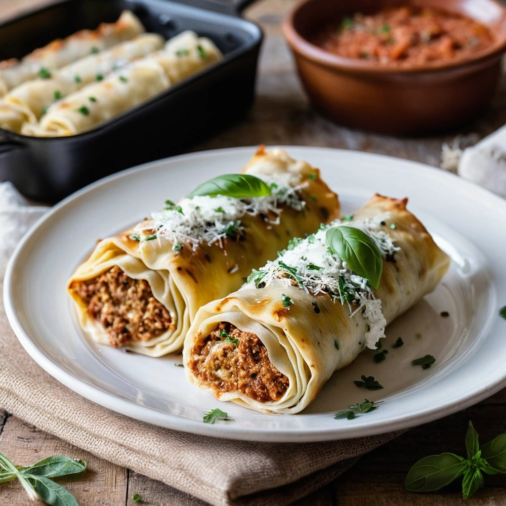 Italian Sausage Lasagna Roll Ups