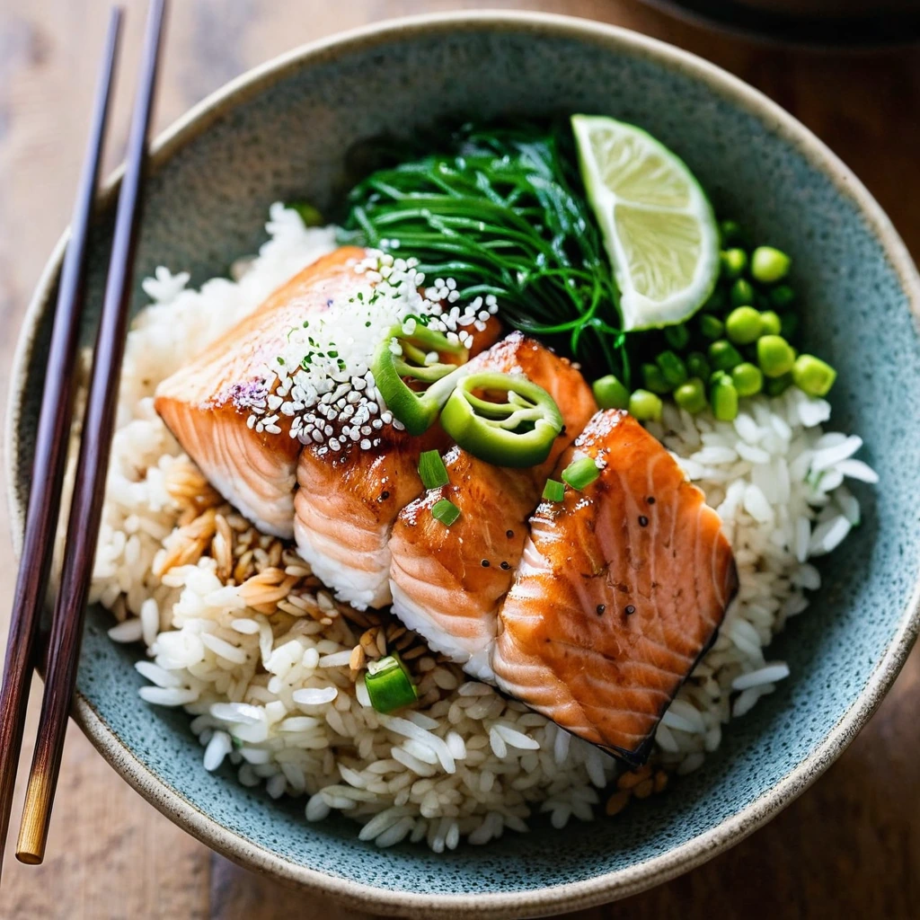 Japanese Salmon Teriyaki Rice Bowls