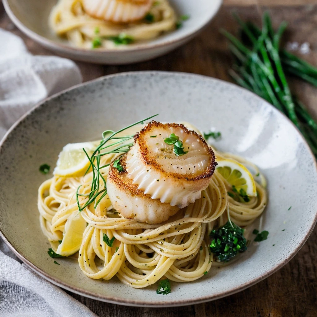 Lemon Butter Scallop Pasta