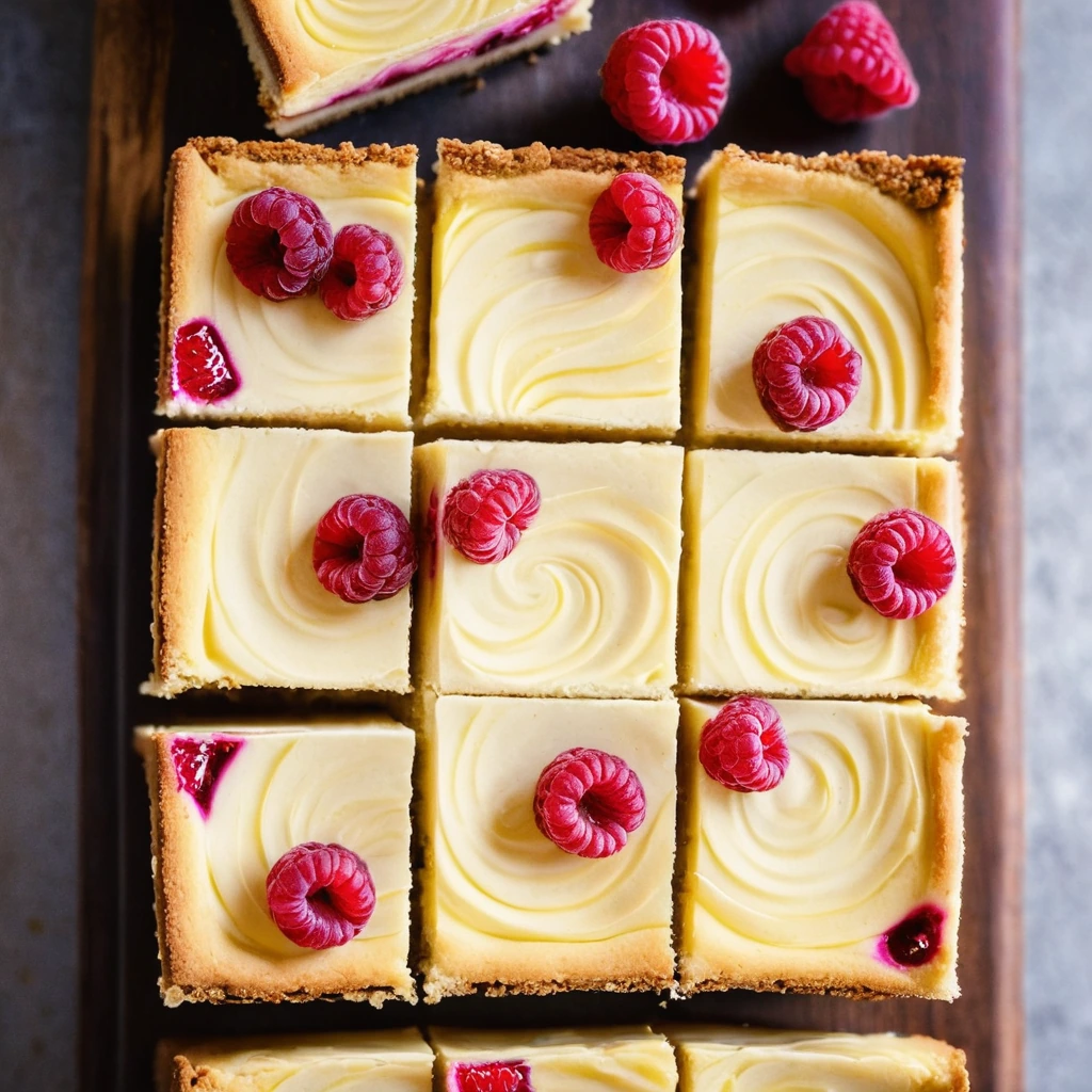 Golden squares with a pink swirl pattern, arranged on a rustic wooden board.