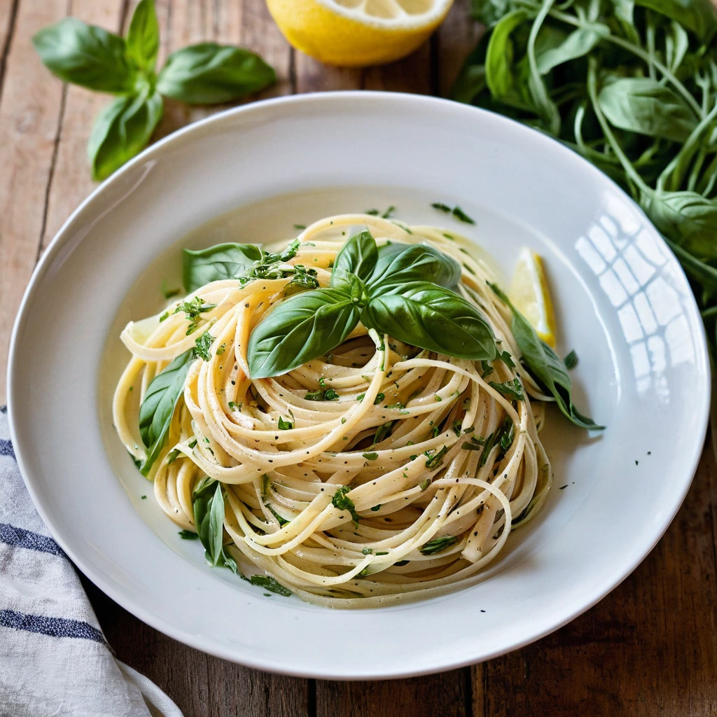 Linguine with Lemon Basil Sauce