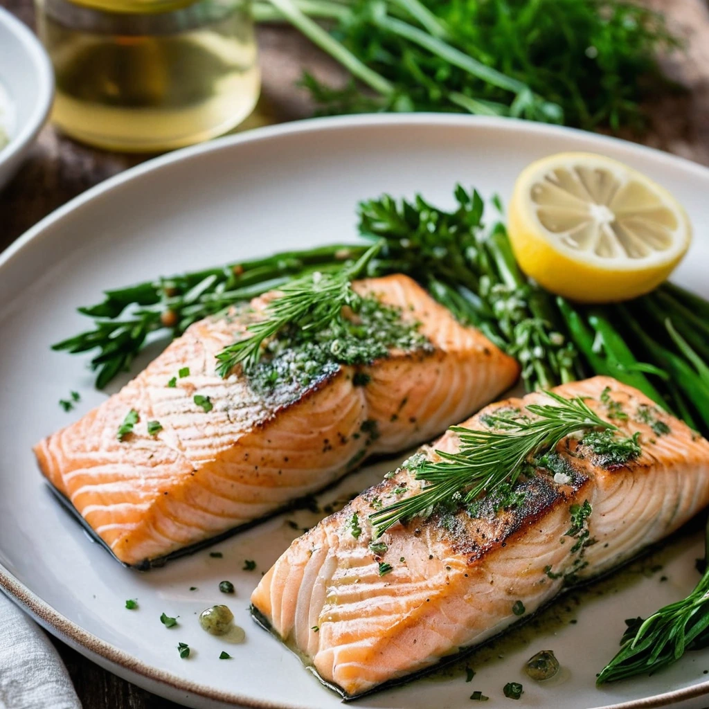 Pan-Seared Herb Butter Salmon Fillets