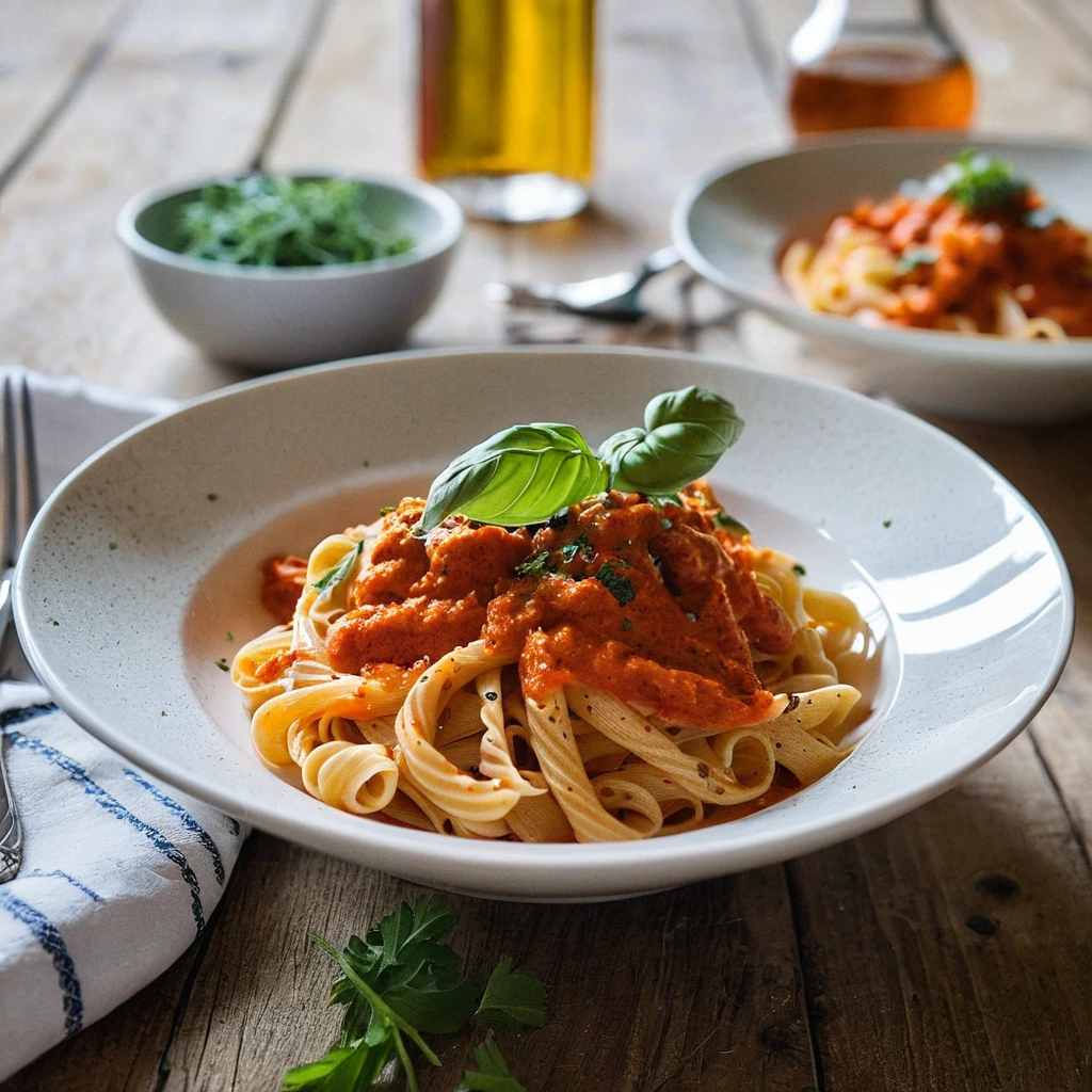 Pasta with Roasted Pepper Sauce