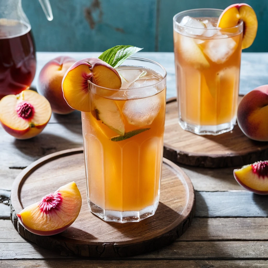 Peach Ginger Iced Tea