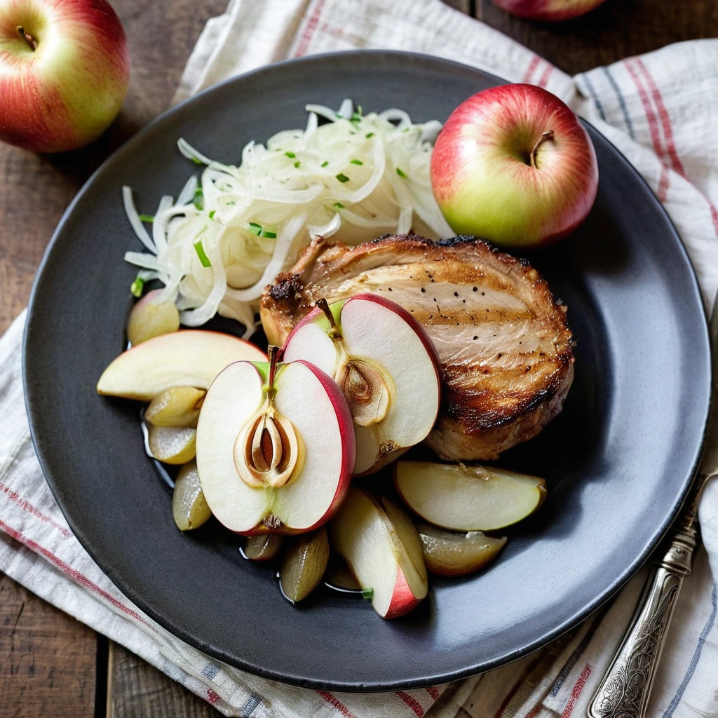 Pork Chops with Apples and Onions