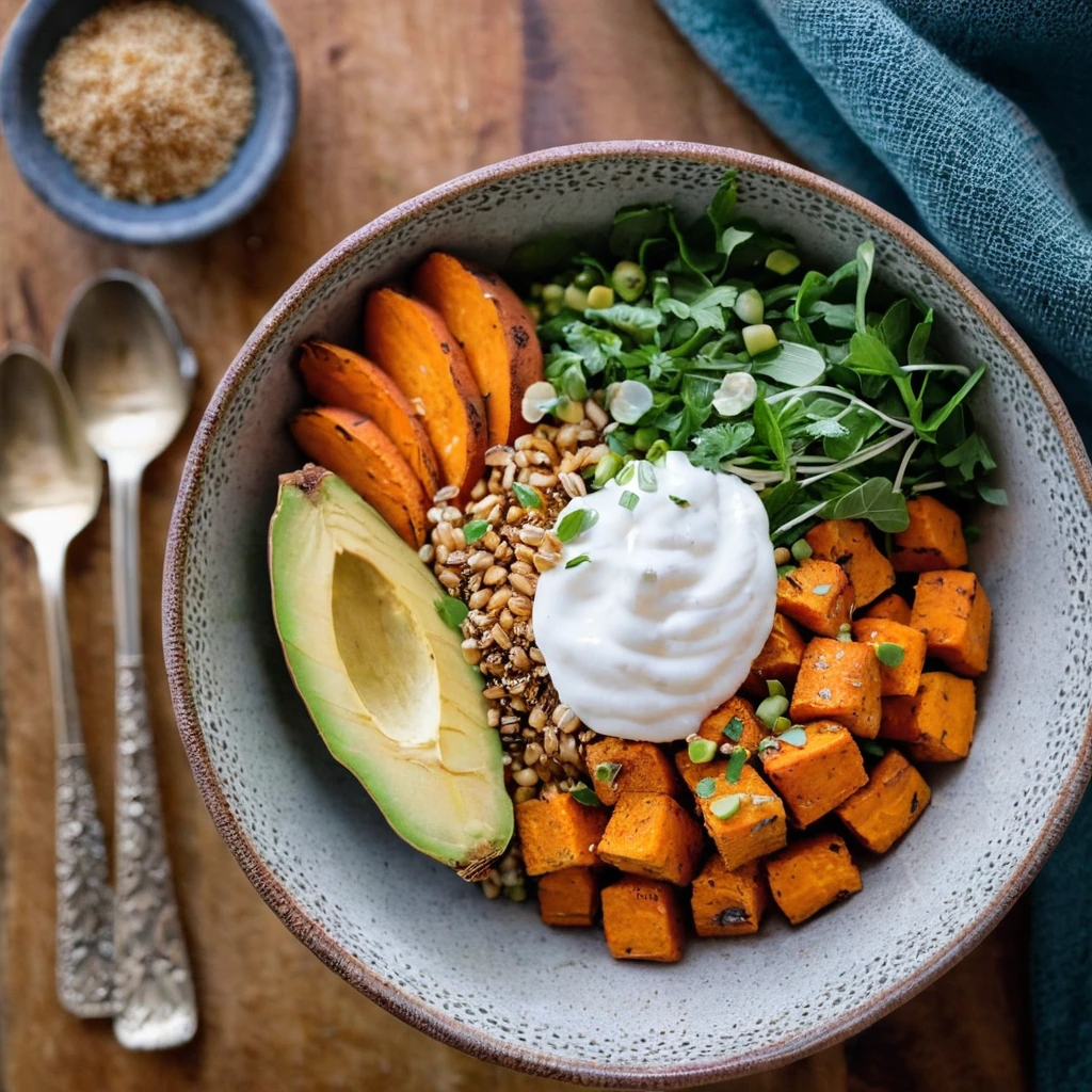 Roasted Sweet Potato Grain Bowl