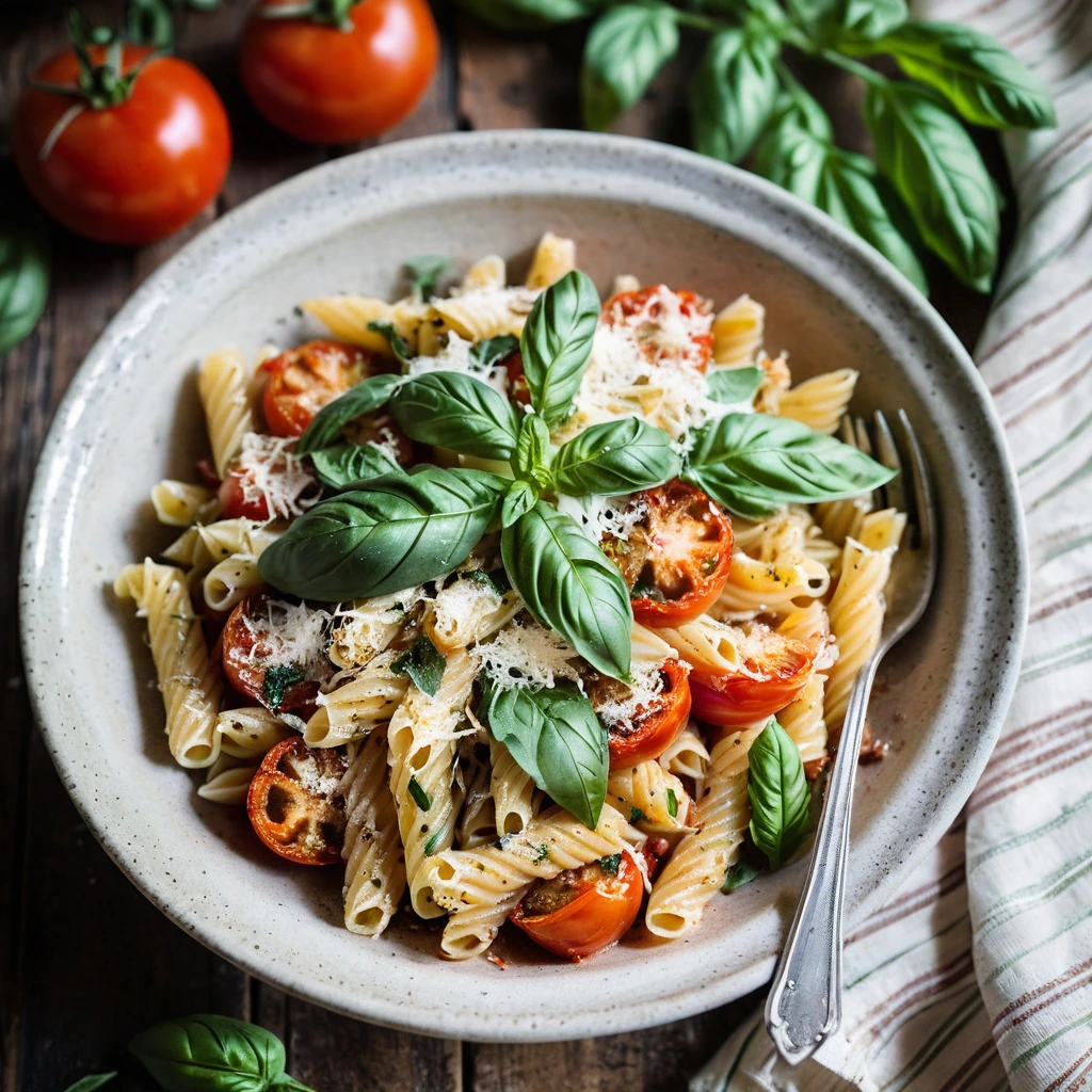 Roasted Tomato Basil Pasta Bake