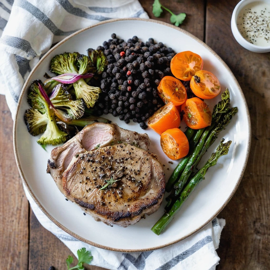 Sheet Pan Black Pepper Pork Chops