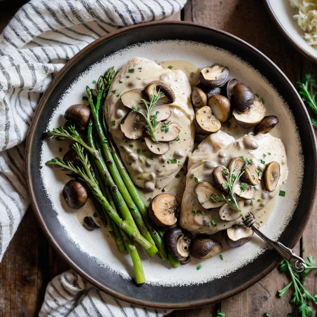 Sheet Pan Creamy Mushroom Chicken Breasts