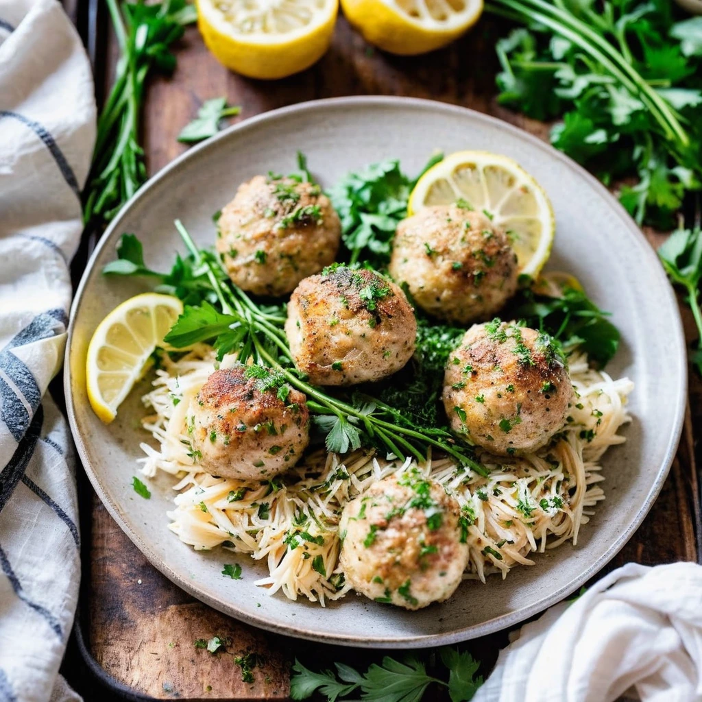 Sheet Pan Lemon Herb Chicken Meatballs