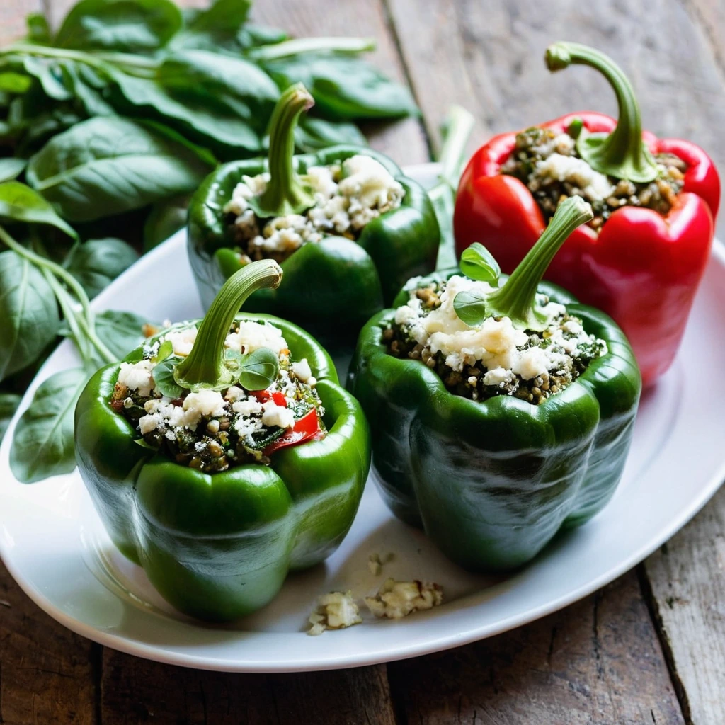 Spinach and Feta Stuffed Peppers
