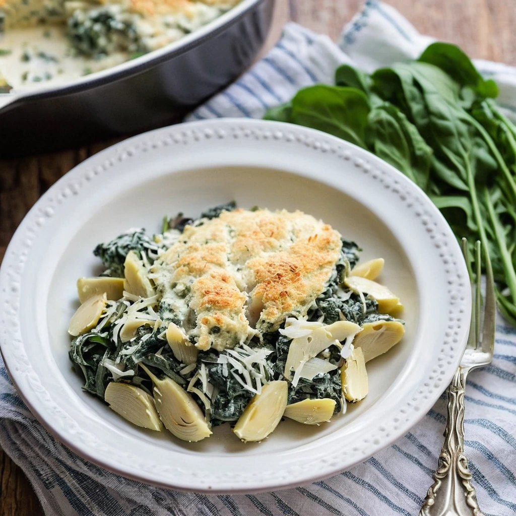 Spinach Artichoke Chicken Casserole