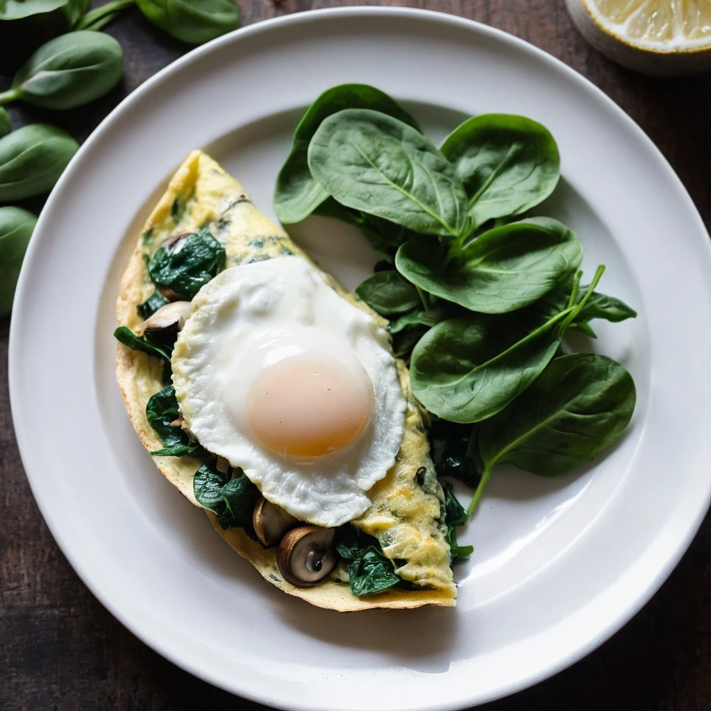 Spinach Mushroom Omelette