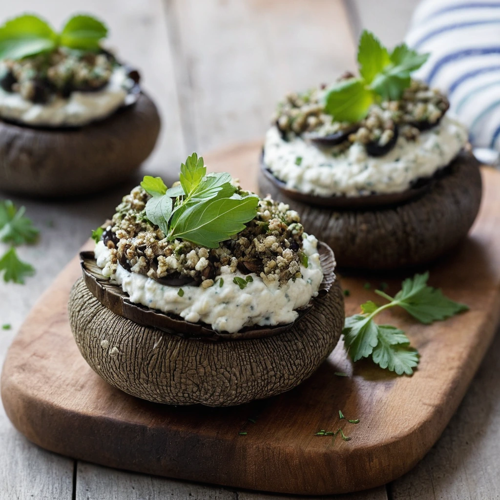 Stuffed Portobello Mushrooms with Herbed Ricotta