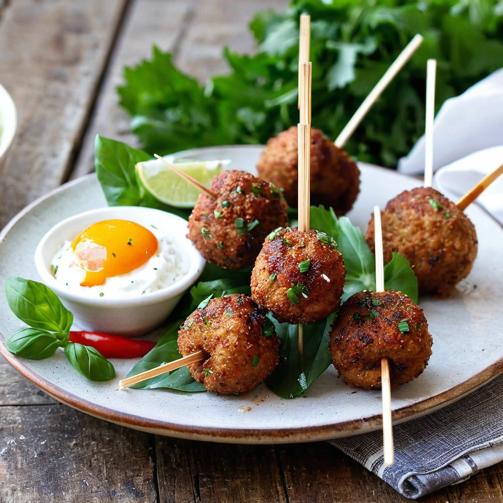 Sweet Chili Meatball Skewers