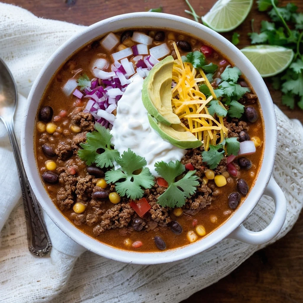 Taco Soup with Ground Beef