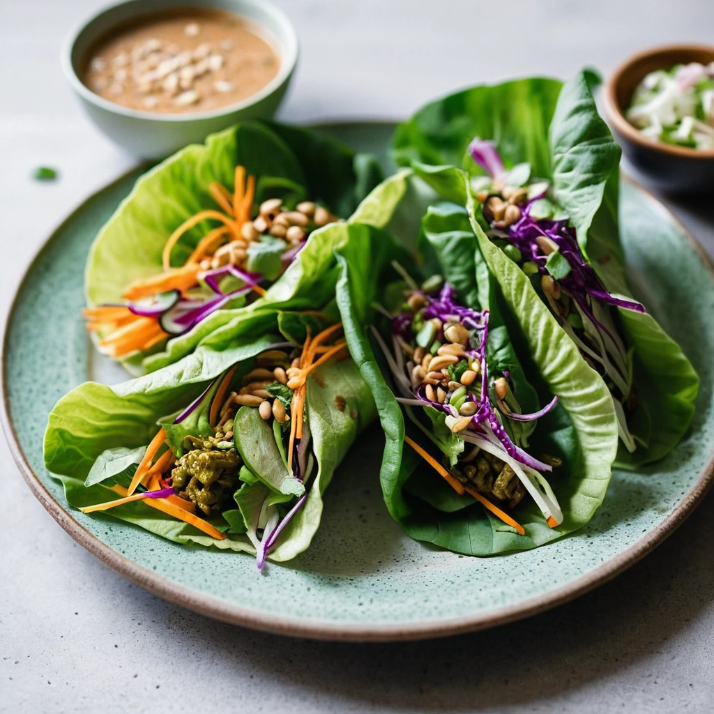 Thai Peanut Veggie Lettuce Wraps