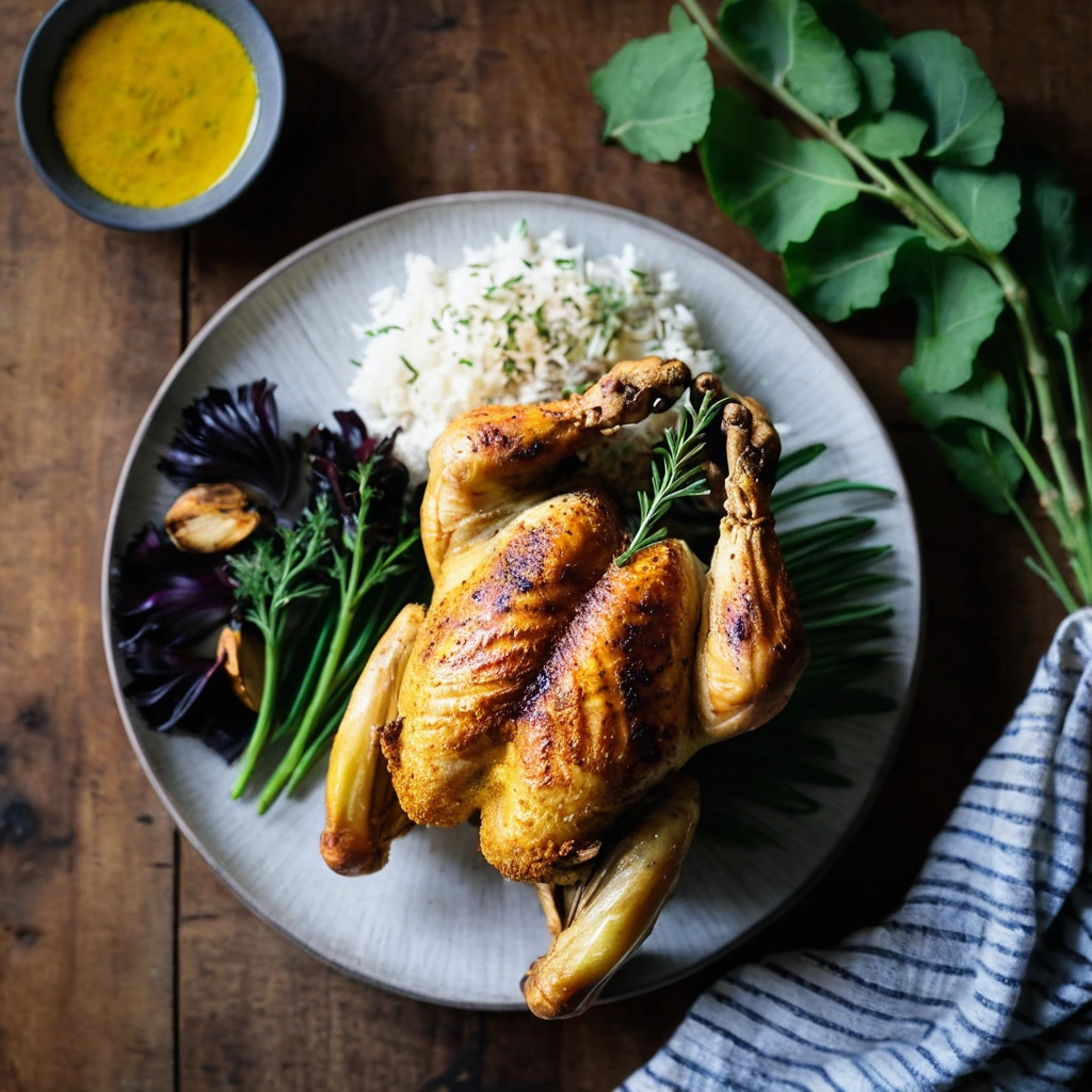 Turmeric Garlic Roast Chicken